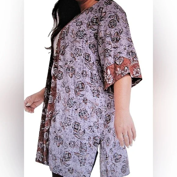 EUC Maurice's Kimono Duster Floral Pattern J - Picture 2 of 5